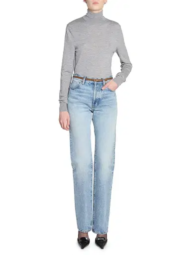 Saint Laurent Women's Cassandre Extra Thin Belt in Smooth Leather - Ginger Bread - Size 40 | Thumbnail 2 Saint Laurent Women's Cassandre Extra Thin Belt in Smooth Leather - Ginger Bread - Size 40 | Thumbnail 2