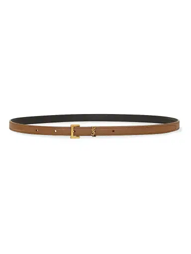 Saint Laurent Women's Cassandre Extra Thin Belt in Smooth Leather - Ginger Bread - Size 40 | Thumbnail 3 Saint Laurent Women's Cassandre Extra Thin Belt in Smooth Leather - Ginger Bread - Size 40 | Thumbnail 3