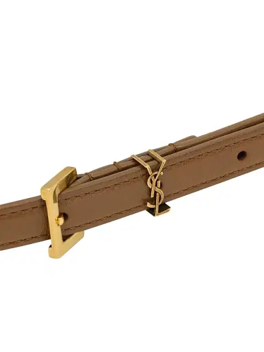 Saint Laurent Women's Cassandre Extra Thin Belt in Smooth Leather - Ginger Bread - Size 40 | Thumbnail 4 Saint Laurent Women's Cassandre Extra Thin Belt in Smooth Leather - Ginger Bread - Size 40 | Thumbnail 4