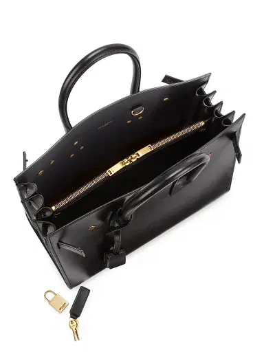 Saint Laurent Women's Carryall Sac De Jour Leather Satchel - Rouge Merlot | Thumbnail 9 Saint Laurent Women's Carryall Sac De Jour Leather Satchel - Rouge Merlot | Thumbnail 9