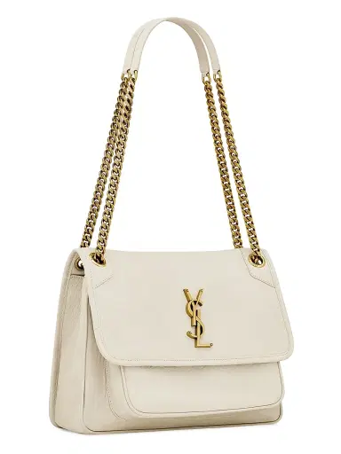 Saint Laurent Women's Niki Shoulder Bag in Grained Lambskin - Blanc Vintage | Thumbnail 4 Saint Laurent Women's Niki Shoulder Bag in Grained Lambskin - Blanc Vintage | Thumbnail 4