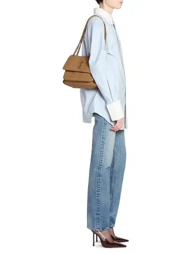 Saint Laurent Women's Niki Shoulder Bag in Grained Lambskin - Blanc Vintage | Thumbnail 7 Saint Laurent Women's Niki Shoulder Bag in Grained Lambskin - Blanc Vintage | Thumbnail 7