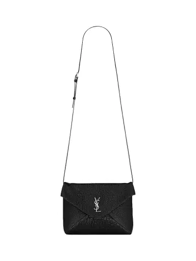 Saint Laurent Women's Cassandre Envelope Messenger in Lambskin - Black | Thumbnail 1 Saint Laurent Women's Cassandre Envelope Messenger in Lambskin - Black | Thumbnail 1