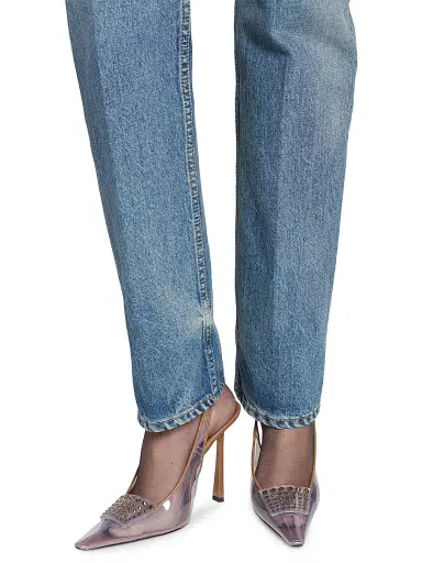 Saint Laurent Women's Jive Slingback Pumps in TPU and Rhinestones - Transparent And Macadamia | Thumbnail 4 Saint Laurent Women's Jive Slingback Pumps in TPU and Rhinestones - Transparent And Macadamia | Thumbnail 4