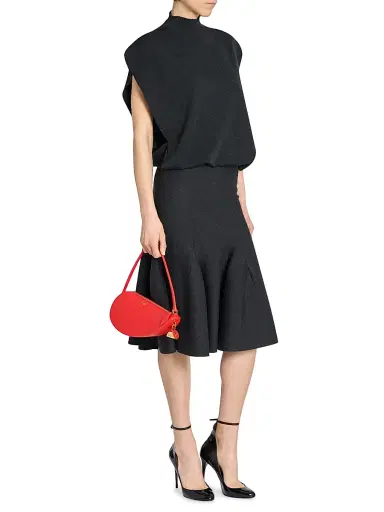 Alaïa Women's Sculptural Wool Midi-Skirt - Ebene | Thumbnail 2 Alaïa Women's Sculptural Wool Midi-Skirt - Ebene | Thumbnail 2