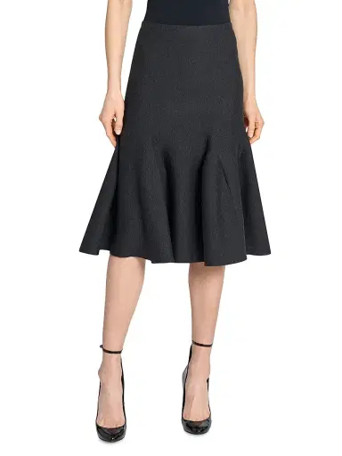 Alaïa Women's Sculptural Wool Midi-Skirt - Ebene | Thumbnail 3 Alaïa Women's Sculptural Wool Midi-Skirt - Ebene | Thumbnail 3