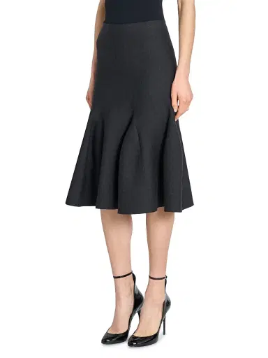 Alaïa Women's Sculptural Wool Midi-Skirt - Ebene | Thumbnail 4 Alaïa Women's Sculptural Wool Midi-Skirt - Ebene | Thumbnail 4