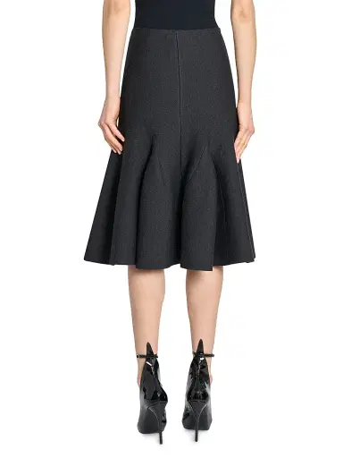 Alaïa Women's Sculptural Wool Midi-Skirt - Ebene | Thumbnail 5 Alaïa Women's Sculptural Wool Midi-Skirt - Ebene | Thumbnail 5