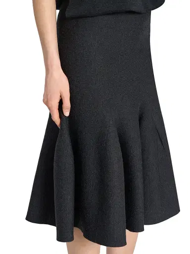 Alaïa Women's Sculptural Wool Midi-Skirt - Ebene | Thumbnail 6 Alaïa Women's Sculptural Wool Midi-Skirt - Ebene | Thumbnail 6