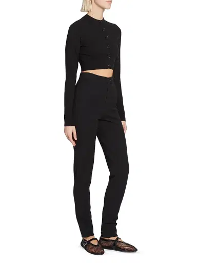 ALAIA Women's Straight-Leg Wool-Blend Pants - Black | Thumbnail 2 ALAIA Women's Straight-Leg Wool-Blend Pants - Black | Thumbnail 2