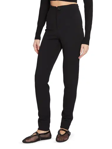 ALAIA Women's Straight-Leg Wool-Blend Pants - Black | Thumbnail 4 ALAIA Women's Straight-Leg Wool-Blend Pants - Black | Thumbnail 4