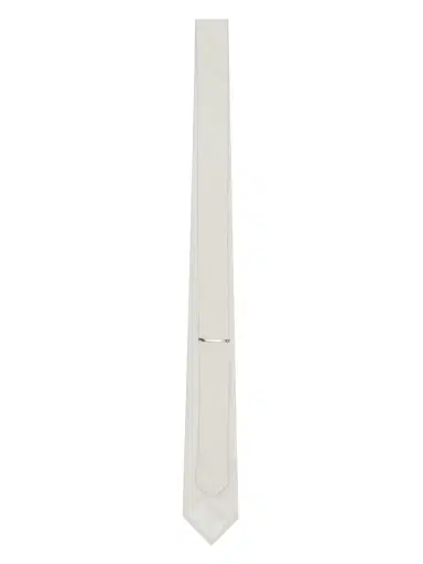 Saint Laurent Men's Tie in Silk Faille - Off White | Thumbnail 1 Saint Laurent Men's Tie in Silk Faille - Off White | Thumbnail 1