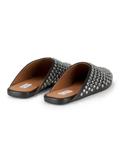 Alaïa Women's Crystal Stud Leather Flat Mules - Noir | Thumbnail 2 Alaïa Women's Crystal Stud Leather Flat Mules - Noir | Thumbnail 2