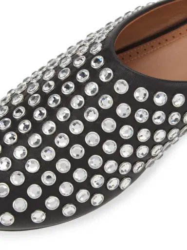 Alaïa Women's Crystal Stud Leather Flat Mules - Noir | Thumbnail 5 Alaïa Women's Crystal Stud Leather Flat Mules - Noir | Thumbnail 5