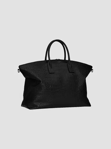 Saint Laurent Women's Giant Bowling Bag in Crocodile-Embossed Leather | Thumbnail 3 Saint Laurent Women's Giant Bowling Bag in Crocodile-Embossed Leather | Thumbnail 3