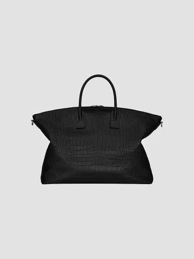 Saint Laurent Women's Giant Bowling Bag in Crocodile-Embossed Leather | Thumbnail 4 Saint Laurent Women's Giant Bowling Bag in Crocodile-Embossed Leather | Thumbnail 4