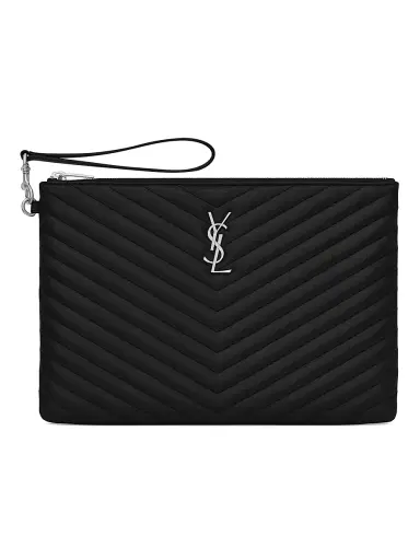 Saint Laurent Women's Cassandre Matelassé Tablet Pouch In Quilted Leather - Black | Thumbnail 1 Saint Laurent Women's Cassandre Matelassé Tablet Pouch In Quilted Leather - Black | Thumbnail 1