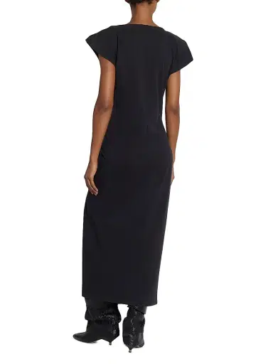 Isabel Marant Women's Nadela Ruched Cap-Sleeve Midi Dress | Thumbnail 5 Isabel Marant Women's Nadela Ruched Cap-Sleeve Midi Dress | Thumbnail 5