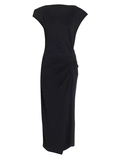 Isabel Marant Women's Nadela Ruched Cap-Sleeve Midi Dress | Thumbnail 1 Isabel Marant Women's Nadela Ruched Cap-Sleeve Midi Dress | Thumbnail 1