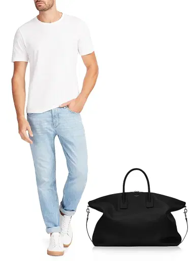 Saint Laurent Men's Giant Bowling Bag in Soft Grained Leather - Black | Thumbnail 2 Saint Laurent Men's Giant Bowling Bag in Soft Grained Leather - Black | Thumbnail 2