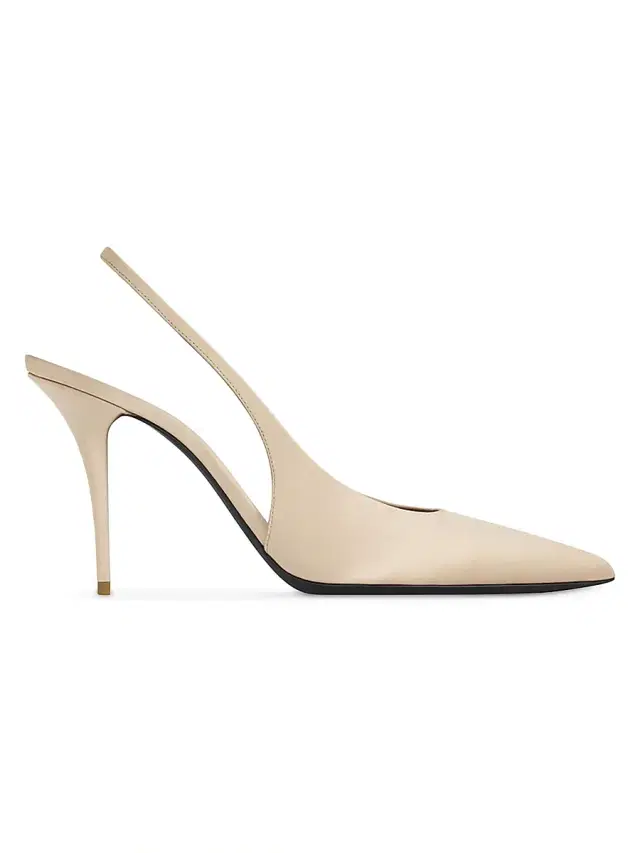 Women's Norma Slingback Pumps in Satin Crepe - Light Biege Women's Norma Slingback Pumps in Satin Crepe - Light Biege