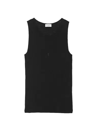 Saint Laurent Men's Cassandre Tank Top - Black - Size XS | Thumbnail 1 Saint Laurent Men's Cassandre Tank Top - Black - Size XS | Thumbnail 1