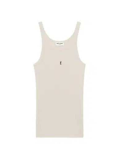 Saint Laurent Men's Cassandre Tank Top - Beige - Size XXL | Thumbnail 1 Saint Laurent Men's Cassandre Tank Top - Beige - Size XXL | Thumbnail 1