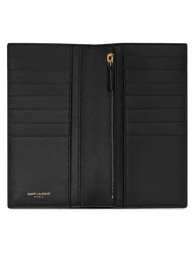 Saint Laurent Men's Tiny Cassandre Continental Wallet In Crocodile Embossed Matte Leather - Black | Thumbnail 4 Saint Laurent Men's Tiny Cassandre Continental Wallet In Crocodile Embossed Matte Leather - Black | Thumbnail 4