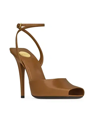 Saint Laurent Women's La Scandale Sandals in Smooth Leather - Macadamia | Thumbnail 2 Saint Laurent Women's La Scandale Sandals in Smooth Leather - Macadamia | Thumbnail 2