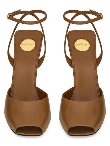 Saint Laurent Women's La Scandale Sandals in Smooth Leather - Macadamia | Thumbnail 3 Saint Laurent Women's La Scandale Sandals in Smooth Leather - Macadamia | Thumbnail 3