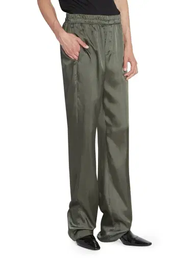 Saint Laurent Women's Relaxed Pants in Twill - Kaki | Thumbnail 4 Saint Laurent Women's Relaxed Pants in Twill - Kaki | Thumbnail 4