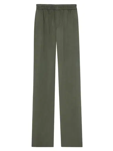 Saint Laurent Women's Relaxed Pants in Twill - Kaki | Thumbnail 7 Saint Laurent Women's Relaxed Pants in Twill - Kaki | Thumbnail 7