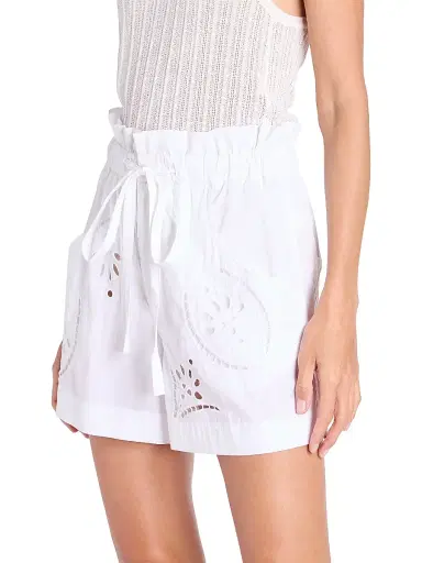 Isabel Marant Women's Hidea Drawstring Eyelet Shorts - White | Thumbnail 4 Isabel Marant Women's Hidea Drawstring Eyelet Shorts - White | Thumbnail 4