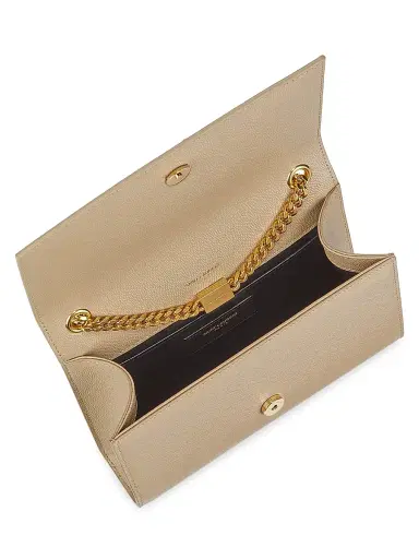 Saint Laurent Women's Kate Chain Crossbody Bag in Grain De Poudre Embossed Leather - Dark Beige | Thumbnail 3 Saint Laurent Women's Kate Chain Crossbody Bag in Grain De Poudre Embossed Leather - Dark Beige | Thumbnail 3