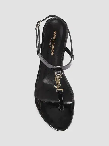 Saint Laurent Women's Cassandra Patent Leather Slingback Thong Sandals - Nero | Thumbnail 5 Saint Laurent Women's Cassandra Patent Leather Slingback Thong Sandals - Nero | Thumbnail 5