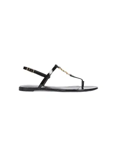 Saint Laurent Women's Cassandra Patent Leather Slingback Thong Sandals - Nero | Thumbnail 1 Saint Laurent Women's Cassandra Patent Leather Slingback Thong Sandals - Nero | Thumbnail 1