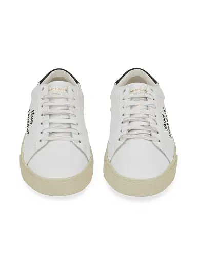 Saint Laurent Women's Court Classic SL-06 Embroidered Sneakers - Optic White - Size 12 | Thumbnail 4 Saint Laurent Women's Court Classic SL-06 Embroidered Sneakers - Optic White - Size 12 | Thumbnail 4