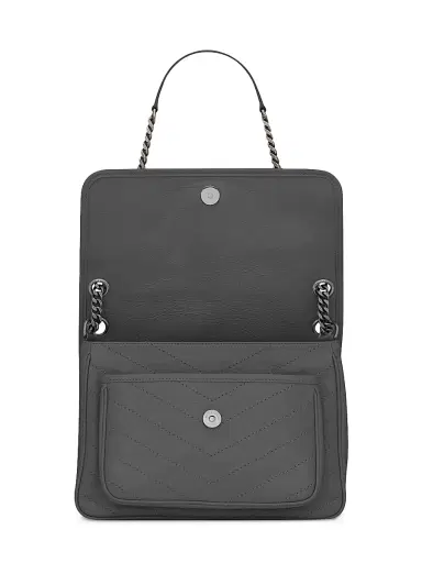 Saint Laurent Women's Niki in Vintage Leather - Storm | Thumbnail 4 Saint Laurent Women's Niki in Vintage Leather - Storm | Thumbnail 4