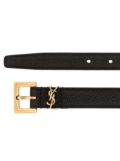 Saint Laurent Women's Cassandre Thin Belt with Square Buckle in Grained Leather - Nero - Size 26 | Thumbnail 5 Saint Laurent Women's Cassandre Thin Belt with Square Buckle in Grained Leather - Nero - Size 26 | Thumbnail 5