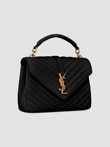 Saint Laurent Women's College Medium Shoulder Bag in Quilted Leather - Nero | Thumbnail 7 Saint Laurent Women's College Medium Shoulder Bag in Quilted Leather - Nero | Thumbnail 7