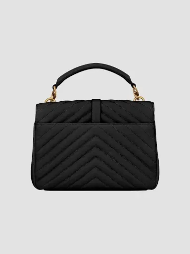 Saint Laurent Women's College Medium Shoulder Bag in Quilted Leather - Nero | Thumbnail 8 Saint Laurent Women's College Medium Shoulder Bag in Quilted Leather - Nero | Thumbnail 8