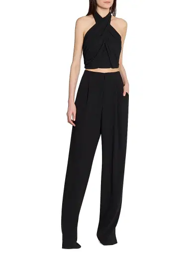 Saint Laurent Women's Tuxedo Pants in Grain De Poudre - Black | Thumbnail 3 Saint Laurent Women's Tuxedo Pants in Grain De Poudre - Black | Thumbnail 3