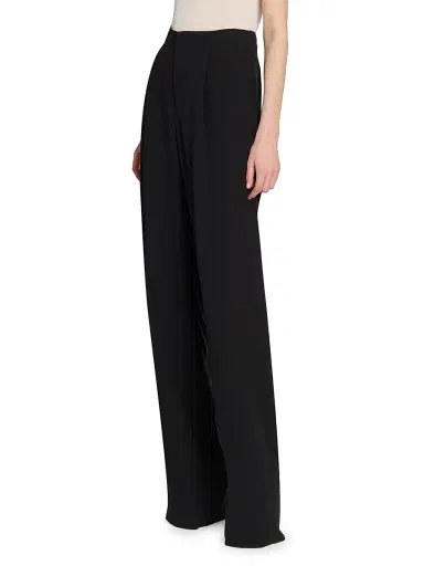 Saint Laurent Women's Tuxedo Pants in Grain De Poudre - Black | Thumbnail 5 Saint Laurent Women's Tuxedo Pants in Grain De Poudre - Black | Thumbnail 5