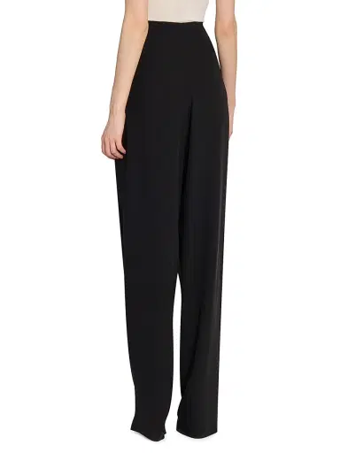 Saint Laurent Women's Tuxedo Pants in Grain De Poudre - Black | Thumbnail 6 Saint Laurent Women's Tuxedo Pants in Grain De Poudre - Black | Thumbnail 6