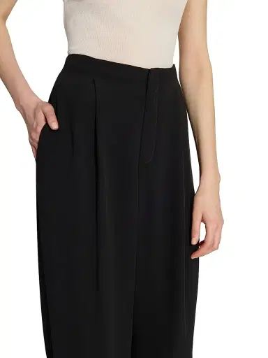 Saint Laurent Women's Tuxedo Pants in Grain De Poudre - Black | Thumbnail 7 Saint Laurent Women's Tuxedo Pants in Grain De Poudre - Black | Thumbnail 7