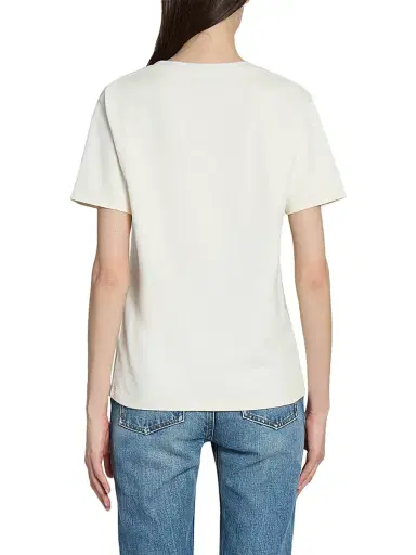 Saint Laurent Women's T-Shirt with Short Sleeve Crewneck - Natural - Size XL | Thumbnail 6 Saint Laurent Women's T-Shirt with Short Sleeve Crewneck - Natural - Size XL | Thumbnail 6