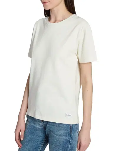 Saint Laurent Women's T-Shirt with Short Sleeve Crewneck - Natural - Size XL | Thumbnail 7 Saint Laurent Women's T-Shirt with Short Sleeve Crewneck - Natural - Size XL | Thumbnail 7