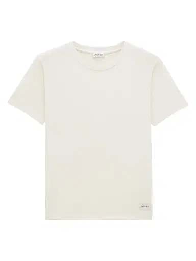 Saint Laurent Women's T-Shirt with Short Sleeve Crewneck - Natural - Size XL | Thumbnail 1 Saint Laurent Women's T-Shirt with Short Sleeve Crewneck - Natural - Size XL | Thumbnail 1
