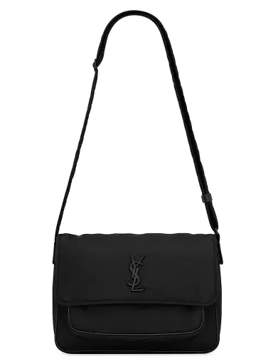Saint Laurent Men's Niki Messenger Bag In Econyl - Black | Thumbnail 1 Saint Laurent Men's Niki Messenger Bag In Econyl - Black | Thumbnail 1