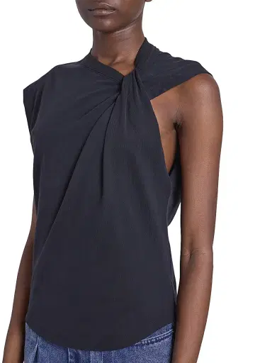 Isabel Marant Women's Nayda Cotton Twist-Shoulder Top - Black - Size Small | Thumbnail 6 Isabel Marant Women's Nayda Cotton Twist-Shoulder Top - Black - Size Small | Thumbnail 6